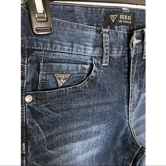 ❓GUESS❓Straight-Leg Dark Denim Jeans ~Size 12 Girls - Picture 6 of 9